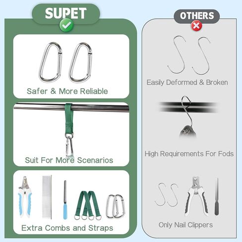 أرجوحة العناية بالكلاب من Supet للكلاب والقطط، أرجوحة مفيدة للكلاب للتزيين، حبال للكلاب لقص الأظافر، أرجوحة للعناية بالقطط مع مقص أظافر/ أدوات تشذيب/ مقص/ أمشاط in Kuwait