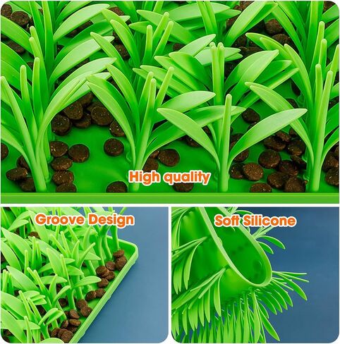 Silicone Grass Mat for Cats, Snuffle Mat for Dogs and Cats, Cat Foraging Mat, Dog Food Mat Slow Feeder, Cat Grass Mat for Indoor, Interactive Sniff Mats Pet Toy in Saudi Arabia