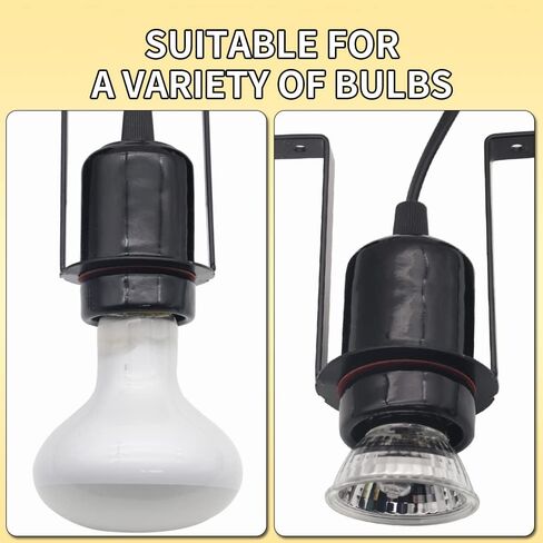 Reptile Light Fixture Heat Lamps E27 Base UVB Reptile Light Fixture Dome Heat Lighting Lamp Combo kit ffor Reptiles, Bearded Dragon, lguana, Snake, Turtle Tank (One lamp Head) in Saudi Arabia