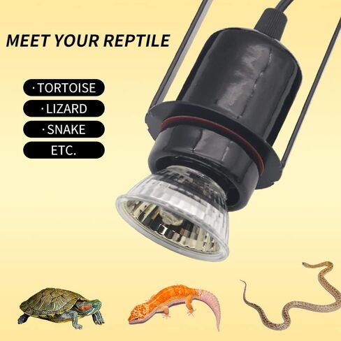 Reptile Light Fixture Heat Lamps E27 Base UVB Reptile Light Fixture Dome Heat Lighting Lamp Combo kit ffor Reptiles, Bearded Dragon, lguana, Snake, Turtle Tank (One lamp Head) in Saudi Arabia