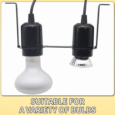 Reptile Light Fixture Heat Lamps E27 Base UVB Reptile Light Fixture Dome Heat Lighting Lamp Combo kit ffor Reptiles, Bearded Dragon, lguana, Snake, Turtle Tank (One lamp Head) in Saudi Arabia