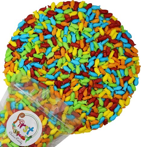 Rainbow Aquarium Fish Assorted Mini Guppies Hard Candy (Regular, 2 Pound (Pack of 1)) in Saudi Arabia