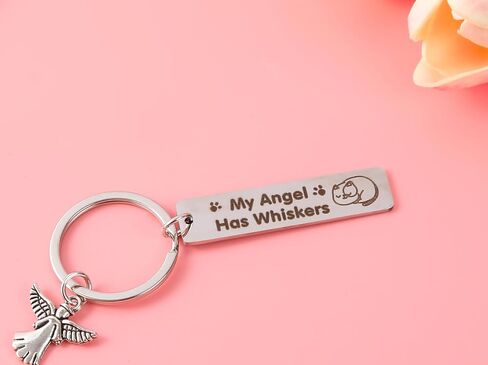 هدايا تذكارية للقطط الأليفة، سلسلة مفاتيح My Angel تحتوي على شعيرات لفقدان القطط هدية تعاطف لأفضل أم قطة على الإطلاق أو صديق للعائلة محب للقطط in Kuwait