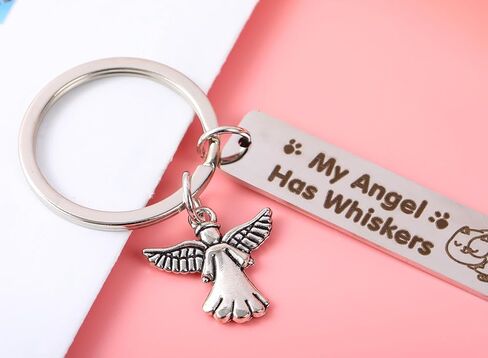 هدايا تذكارية للقطط الأليفة، سلسلة مفاتيح My Angel تحتوي على شعيرات لفقدان القطط هدية تعاطف لأفضل أم قطة على الإطلاق أو صديق للعائلة محب للقطط in Kuwait