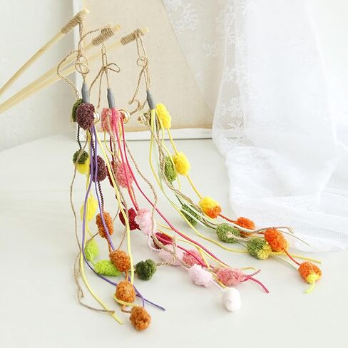 عصا القطط، 3 قطع من عصا تحفيز القطط القطيفة التفاعلية المصنوعة من الخيزران الطبيعي للقطط والقطط in Kuwait