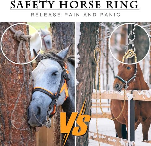 2Pcs Horse Tie Ring Stainless Steel Safe Horse tack and Supplies Horse Accessories Durable Steel Blocker Horse Training Equipment with Eye Bolt Tie Ring for Horses in Kuwait