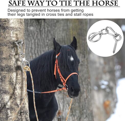 2Pcs Horse Tie Ring Stainless Steel Safe Horse tack and Supplies Horse Accessories Durable Steel Blocker Horse Training Equipment with Eye Bolt Tie Ring for Horses in Kuwait