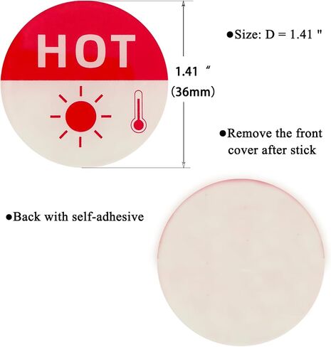 Hot Cold Water Sign Self-adhesive Cold Hot Stickers -Wall Decoration -1.42 Inch Acrylic Label Child-friendly Guest - friendly Cold Hot Signs for Bathroom Washroom Hotel Home (Thermometer Symbol) in Saudi Arabia
