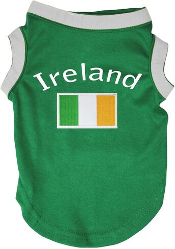 Petitebella Ireland & Flag Puppy Dog Shirt (Green, Large) in Kuwait