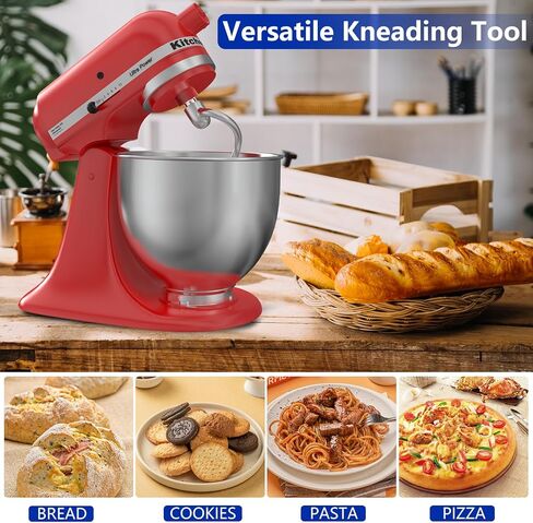 Professional 6 QT Dough Hook for KitchenAid Mixer,Stainless Steel,Spiral Dough Hook Attachment for KitchenAid 5Plus & 6QT Bowl-Lift Stand Mixers in Saudi Arabia