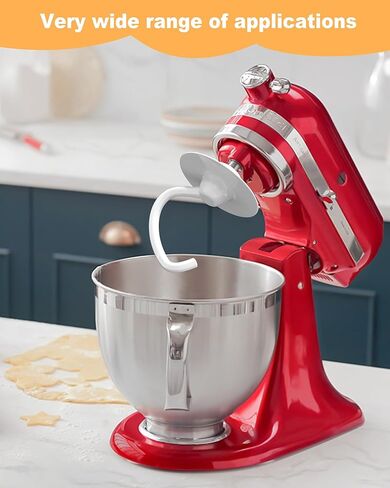 WUKUR K45DH خطاف العجين لمرفق خلاط KitchenAid لمساعدة المطبخ K45 K45SS KSM90 KSM150 خلاطات حامل رأس مائلة، تعمل مع وعاء 4.5/5 لتر in Kuwait