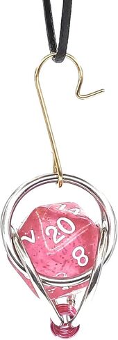 MillBear DND Lucky D20 Capture Cage Traveling Pendant Necklace, Christmas Ornament, Rear Mirror Decor D20 Removable to Play RPG Nerdy Gamer Unique Gift (Basilisk Blood - Evergreen cord) in Saudi Arabia