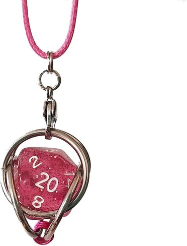 MillBear DND Lucky D20 Capture Cage Traveling Pendant Necklace, Christmas Ornament, Rear Mirror Decor D20 Removable to Play RPG Nerdy Gamer Unique Gift (Basilisk Blood - Evergreen cord) in Saudi Arabia