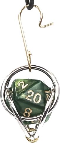MillBear DND Lucky D20 Capture Cage Traveling Pendant Necklace, Christmas Ornament, Rear Mirror Decor D20 Removable to Play RPG Nerdy Gamer Unique Gift (Basilisk Blood - Evergreen cord) in Saudi Arabia