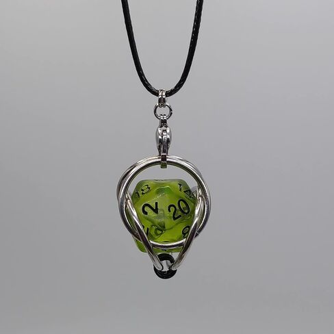 MillBear DND Lucky D20 Capture Cage Traveling Pendant Necklace, Christmas Ornament, Rear Mirror Decor D20 Removable to Play RPG Nerdy Gamer Unique Gift (Basilisk Blood - Evergreen cord) in Saudi Arabia