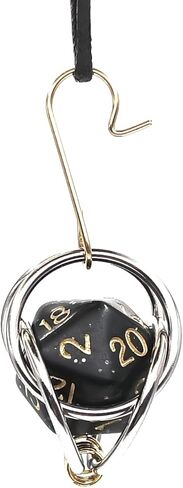 MillBear DND Lucky D20 Capture Cage Traveling Pendant Necklace, Christmas Ornament, Rear Mirror Decor D20 Removable to Play RPG Nerdy Gamer Unique Gift (Basilisk Blood - Evergreen cord) in Saudi Arabia