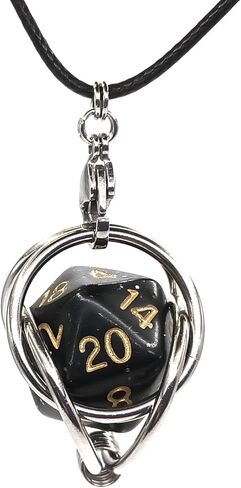 MillBear DND Lucky D20 Capture Cage Traveling Pendant Necklace, Christmas Ornament, Rear Mirror Decor D20 Removable to Play RPG Nerdy Gamer Unique Gift (Basilisk Blood - Evergreen cord) in Saudi Arabia