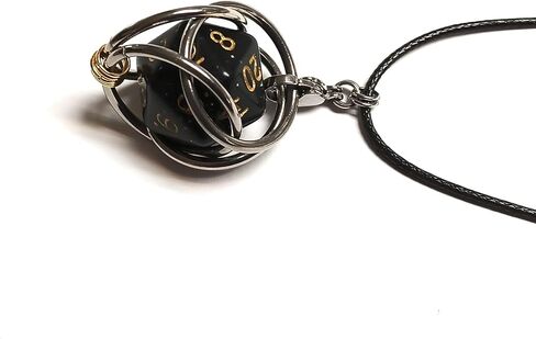 MillBear DND Lucky D20 Capture Cage Traveling Pendant Necklace, Christmas Ornament, Rear Mirror Decor D20 Removable to Play RPG Nerdy Gamer Unique Gift (Basilisk Blood - Evergreen cord) in Saudi Arabia