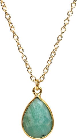 Gempires Real Carnelian Teardrop Pendant Necklace July Birthstone Natural Crystal Gemstone Jewelry Everyday Wear Hypoallergenic 18-Inch 14k Gold Plated Gift for Mom Wife Girlfriend in Saudi Arabia