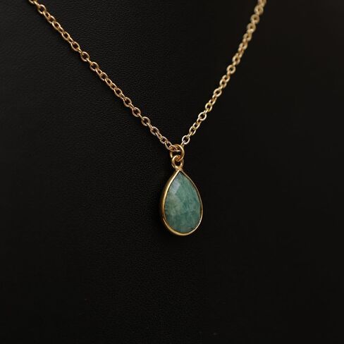 Gempires Real Carnelian Teardrop Pendant Necklace July Birthstone Natural Crystal Gemstone Jewelry Everyday Wear Hypoallergenic 18-Inch 14k Gold Plated Gift for Mom Wife Girlfriend in Saudi Arabia
