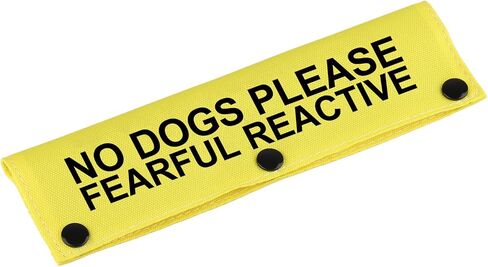 Funny Dog Leash Sleeve No Dogs Please Fearful Reactive Dog Leash Wrap Sleeve Alert Tag Pet Birthday Gift (Fearful Reactive-YE Sleeve) in Saudi Arabia