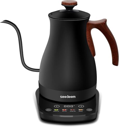 SEEDEEM Gooseneck Electric Kettle 1200W Electric Tea & Coffee Kettle with Four Heating Modes Rapid Heating,±1℉ Temperature Control，Keep Warm Mode,Touch Screen,3.88oz Electric kettle in Saudi Arabia