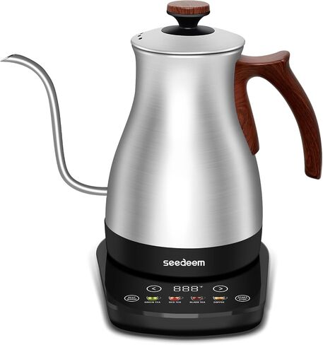 SEEDEEM Gooseneck Electric Kettle 1200W Electric Tea & Coffee Kettle with Four Heating Modes Rapid Heating,±1℉ Temperature Control，Keep Warm Mode,Touch Screen,3.88oz Electric kettle in Saudi Arabia