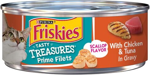 Friskies Canned Tasty Treasures Cat Food, Chicken & Tuna, 5.5 oz, 1 pack in Saudi Arabia