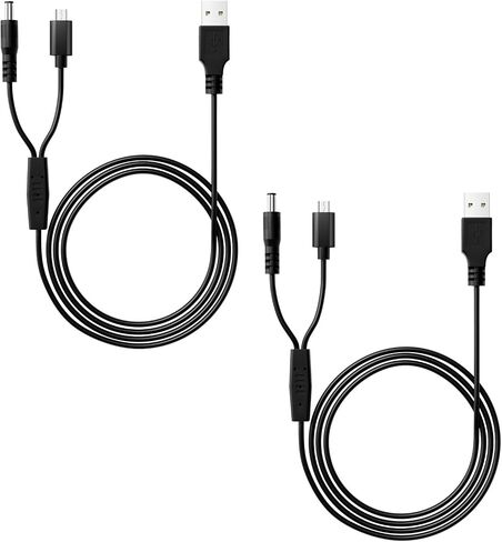 for Bousnic Dog Shock Collar Collar Charger Replacement, MEROM Power Cable Compatible with Bousnic Dog Shock Collar RS2 and RS2B, 2-in-1 DC Charging and Micro USB Cable (2 Pack) in Kuwait