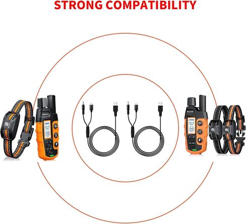 for Bousnic Dog Shock Collar Collar Charger Replacement, MEROM Power Cable Compatible with Bousnic Dog Shock Collar RS2 and RS2B, 2-in-1 DC Charging and Micro USB Cable (2 Pack) in Kuwait