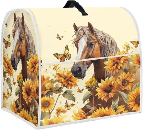 Sunflower Horse Stand Mixer Cover for Kitchen Aid Mixers Accessories, Mixer Cover for Stand Mixer with Pockets, Suitable for Kitchen Mixer Cover in Saudi Arabia