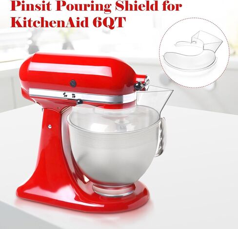 Pouring Shield for KitchenAid 6QT Tilt-Head Stand Mixers, Secure Fit Splatter Guard for KitchenAid Stainless Steel Bowl and Dishwasher Safe in Saudi Arabia