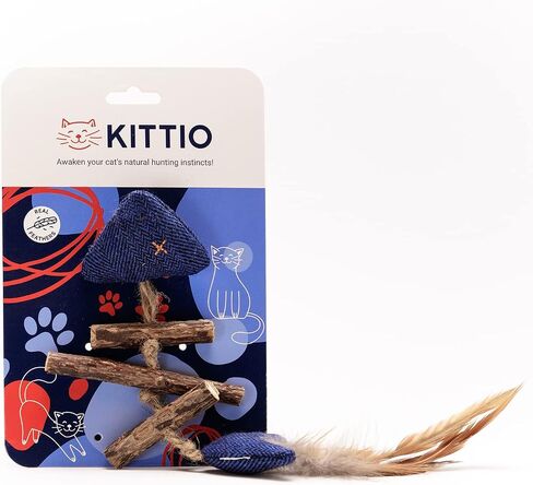 Frank The Fish - Wood & Feather Fish Cat Toy in Saudi Arabia