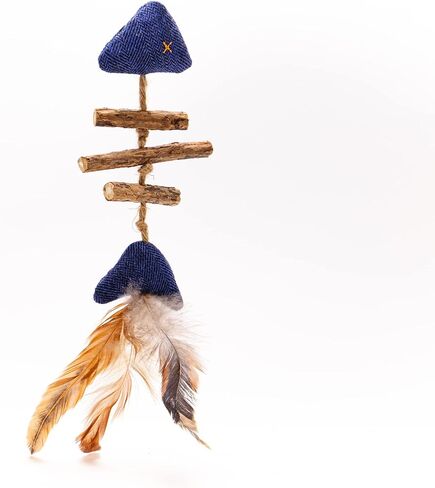 Frank The Fish - Wood & Feather Fish Cat Toy in Saudi Arabia