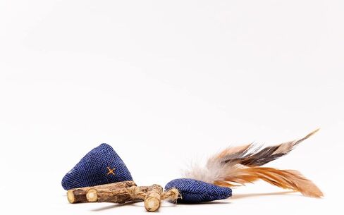 Frank The Fish - Wood & Feather Fish Cat Toy in Saudi Arabia