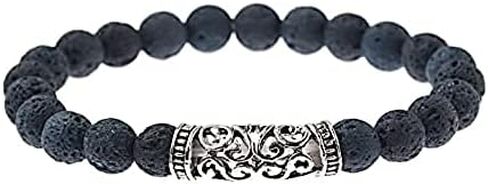Aromatherapy Cuff Sterling Silver Bangles for Men Silver Aromatherapy Bracelet Sterling Silver Aromatherapy Bracelet Diffuser Bracelets for Women Bangle(Lava Rock+Sterling Silver) in Saudi Arabia