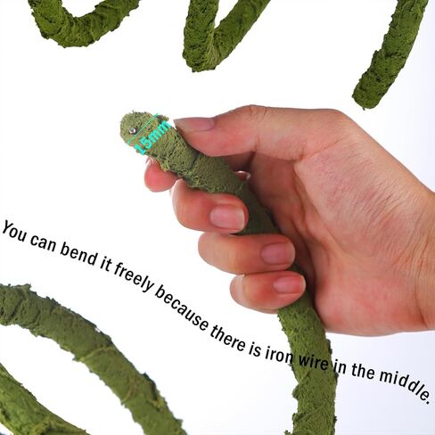 ألعاب تسلق سرطان البحر الناسك للخزان، كرمة الغابة للزواحف، زينة فرع تسلق سرطان البحر الناسك كروم الزواحف للتسلق - أخضر (خشبي، 99 * 0.7 بوصة) in Kuwait