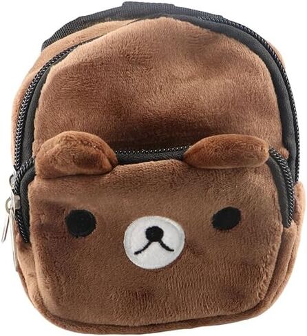 Pet Snack Bag,Dog Plush Backpack with Pocket Adjustable Leash Puppy Self Backpack Cartoon Portable Harness Bag for Pet Travel Hiking Outdoor Supplies(Coffee) in Saudi Arabia