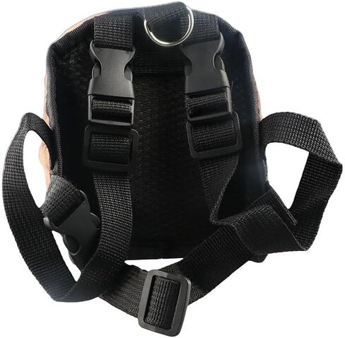 Pet Snack Bag,Dog Plush Backpack with Pocket Adjustable Leash Puppy Self Backpack Cartoon Portable Harness Bag for Pet Travel Hiking Outdoor Supplies(Coffee) in Saudi Arabia
