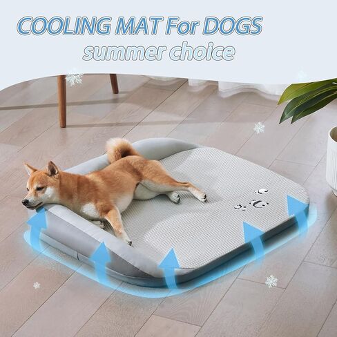 Jiupety Pet Cooling Mat for Cats and Dogs, Small Dog Cooling Mat Made of Luxury Fabrics, Keeping Cooling for Large Cat and Puppy, M(26"×18"), Grey. in Saudi Arabia