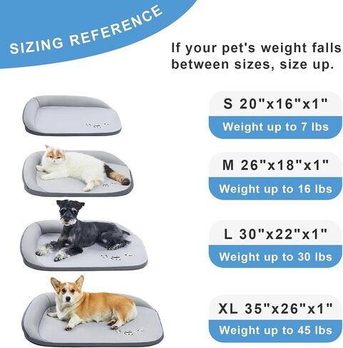 Jiupety Pet Cooling Mat for Cats and Dogs, Small Dog Cooling Mat Made of Luxury Fabrics, Keeping Cooling for Large Cat and Puppy, M(26"×18"), Grey. in Saudi Arabia