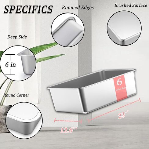 Large Stainless Steel Litter Box for Family with Multi-Cat High Sides Metal Cat Litter Tray for Kitty Never Absorb Odor Indoor Easy Clean Cat Litter Pan(24" Lx16 Wx6 H) in Saudi Arabia