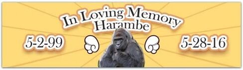 ملصق ممتص الصدمات من الفينيل التذكاري Harambe [01706] in Saudi Arabia