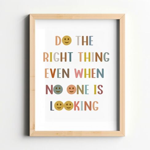 Wowsweet-Do the Right Thing Even No One is Looking Boho Classroom Decor,Classroom Poster, Playroom Decor,Be Kind, Perfect Teacher Gift, UNFRAMED (11X14'') in Saudi Arabia