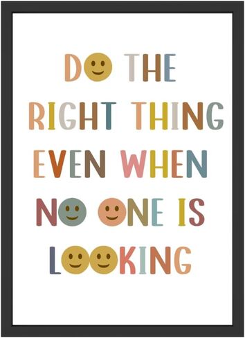 Wowsweet-Do the Right Thing Even No One is Looking Boho Classroom Decor,Classroom Poster, Playroom Decor,Be Kind, Perfect Teacher Gift, UNFRAMED (11X14'') in Saudi Arabia