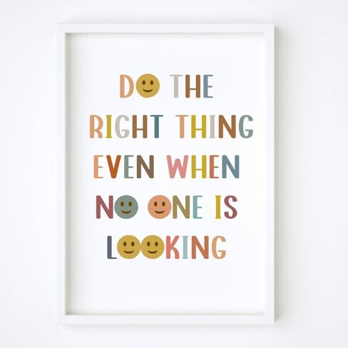 Wowsweet-Do the Right Thing Even No One is Looking Boho Classroom Decor,Classroom Poster, Playroom Decor,Be Kind, Perfect Teacher Gift, UNFRAMED (11X14'') in Saudi Arabia