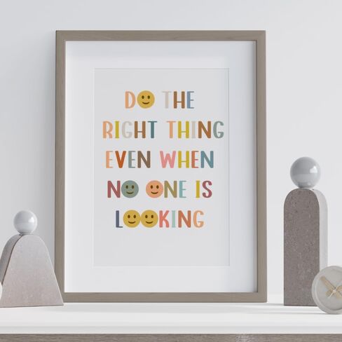 Wowsweet-Do the Right Thing Even No One is Looking Boho Classroom Decor,Classroom Poster, Playroom Decor,Be Kind, Perfect Teacher Gift, UNFRAMED (11X14'') in Saudi Arabia