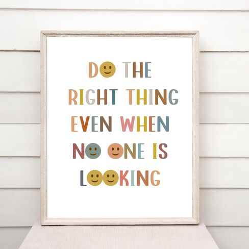 Wowsweet-Do the Right Thing Even No One is Looking Boho Classroom Decor,Classroom Poster, Playroom Decor,Be Kind, Perfect Teacher Gift, UNFRAMED (11X14'') in Saudi Arabia