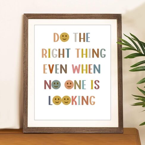 Wowsweet-Do the Right Thing Even No One is Looking Boho Classroom Decor,Classroom Poster, Playroom Decor,Be Kind, Perfect Teacher Gift, UNFRAMED (11X14'') in Saudi Arabia