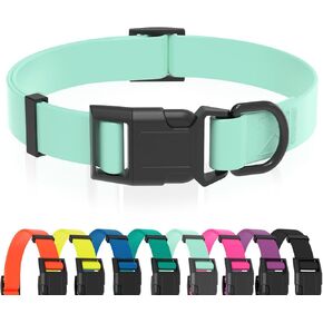 Waterproof Dog Collar, Easy to Clean Rubber Dog Collars with Quick Release Buckle Fits Small Medium or Large Dogs (Pink, L < 15.4-24.8 inch)